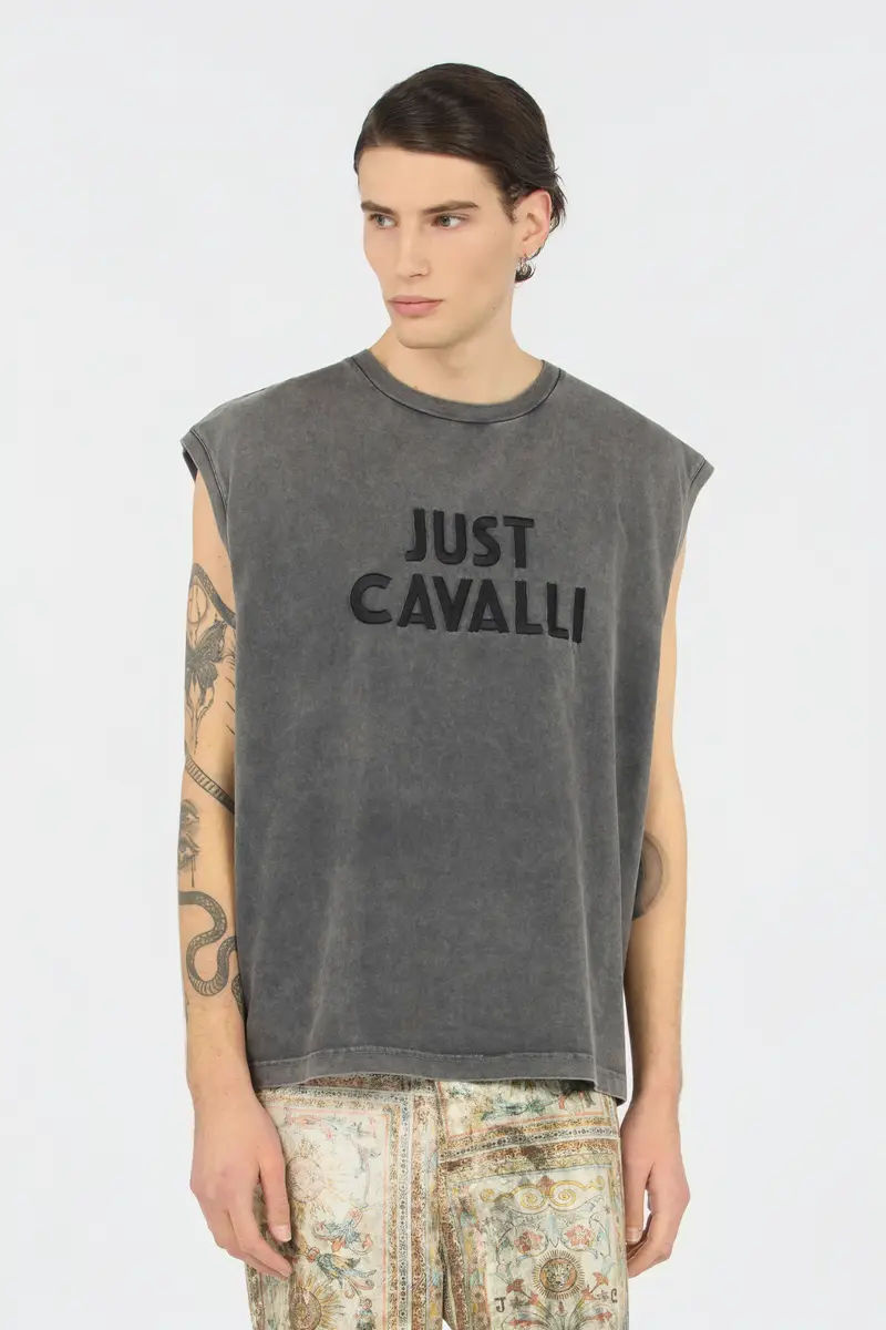 Roberto Cavalli Grey T-shirt With Logo | Thumbnail 2