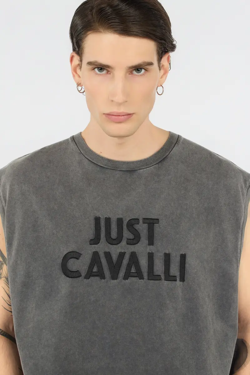 Roberto Cavalli Grey T-shirt With Logo | Thumbnail 4