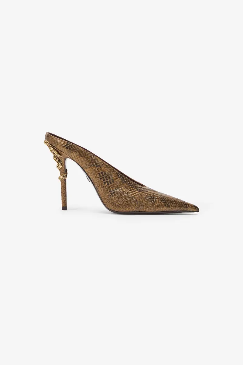 Roberto Cavalli Mules with Gold Python Snake Motif | Thumbnail 2
