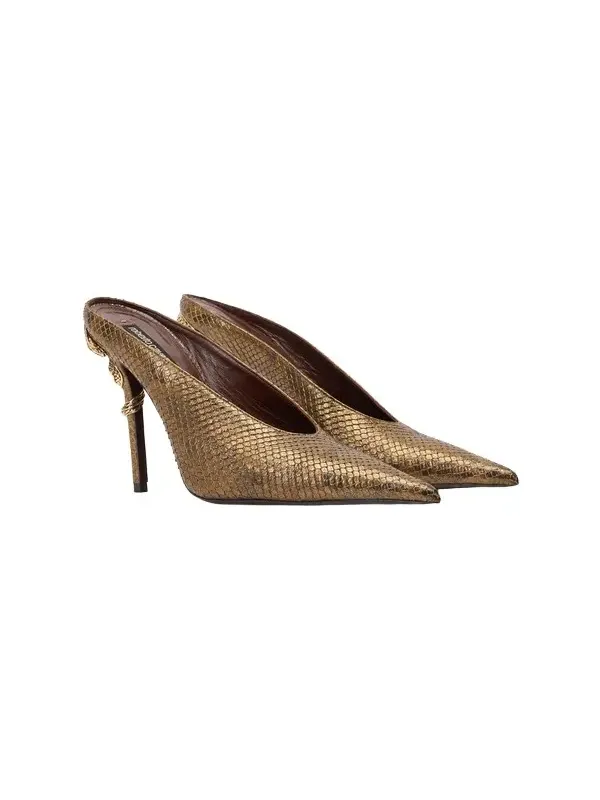 Mules with Gold Python Snake Motif