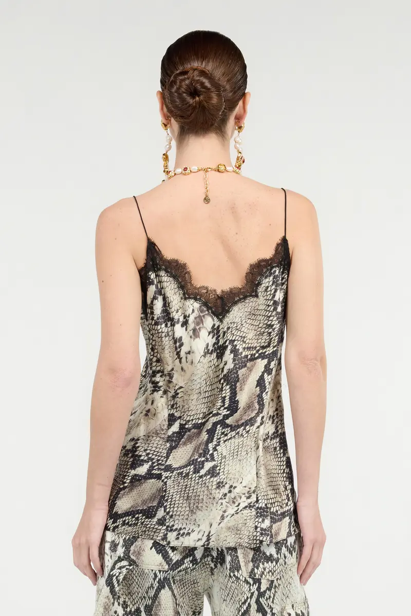 Roberto Cavalli Silk Top With Python Print | Thumbnail 3