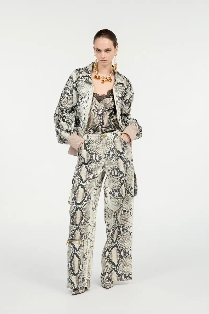 Roberto Cavalli Silk Top With Python Print | Thumbnail 7