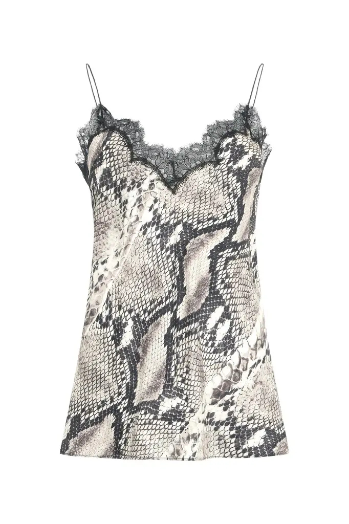 Silk Top With Python Print