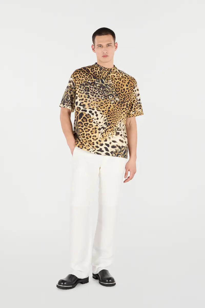 Roberto Cavalli Cotton T-Shirt With Leopard Print | Thumbnail 7