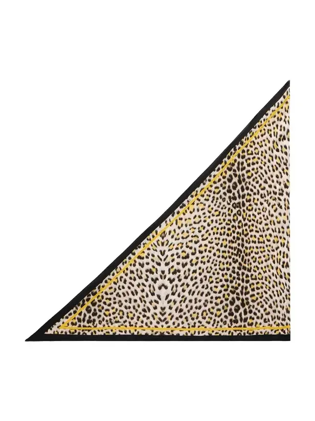 Pop Jaguar Print Silk Scarf