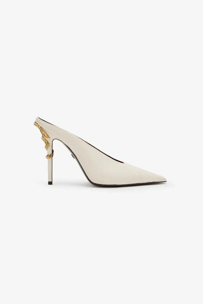 Roberto Cavalli White Serpentine Sabots | Thumbnail 2