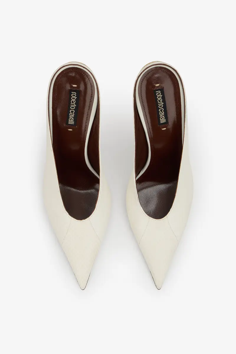 Roberto Cavalli White Serpentine Sabots | Thumbnail 4