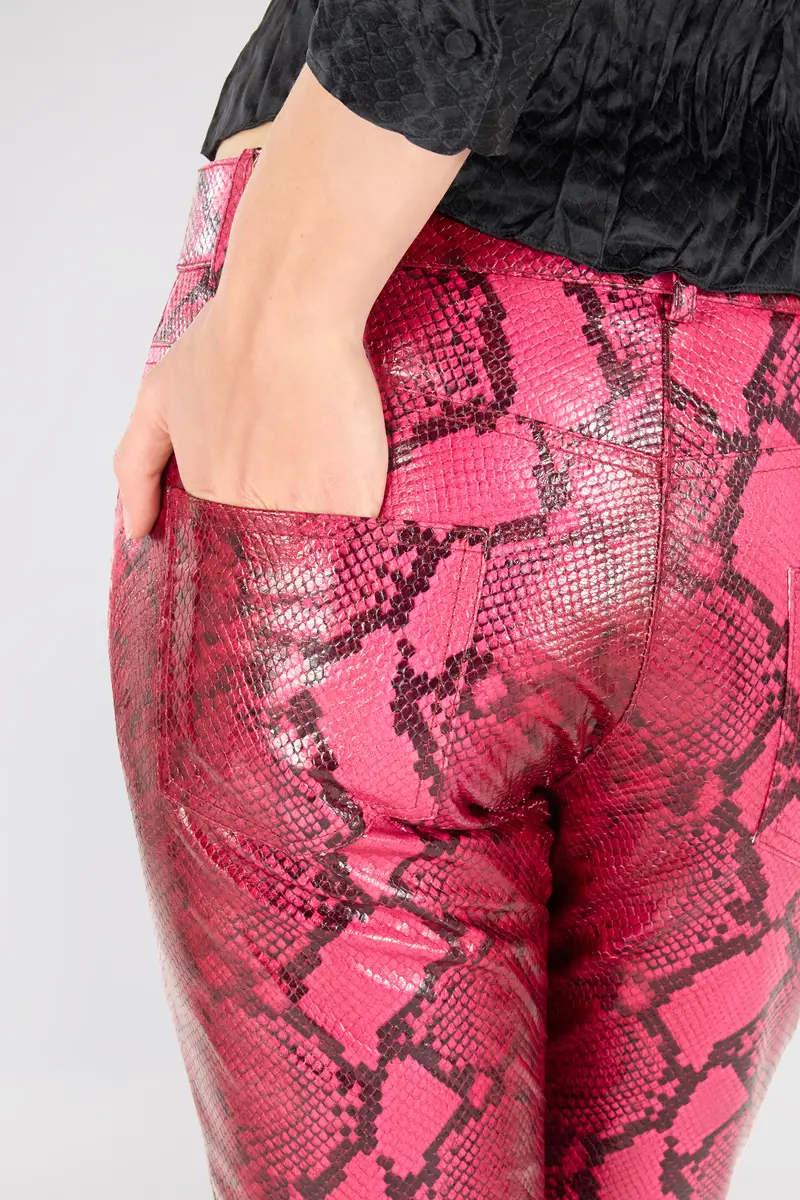 Roberto Cavalli Shiny Python-Print Pants | Thumbnail 5