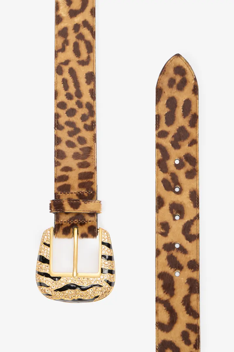 Roberto Cavalli Leopard Belt With Bejeweled Buckle | Thumbnail 2