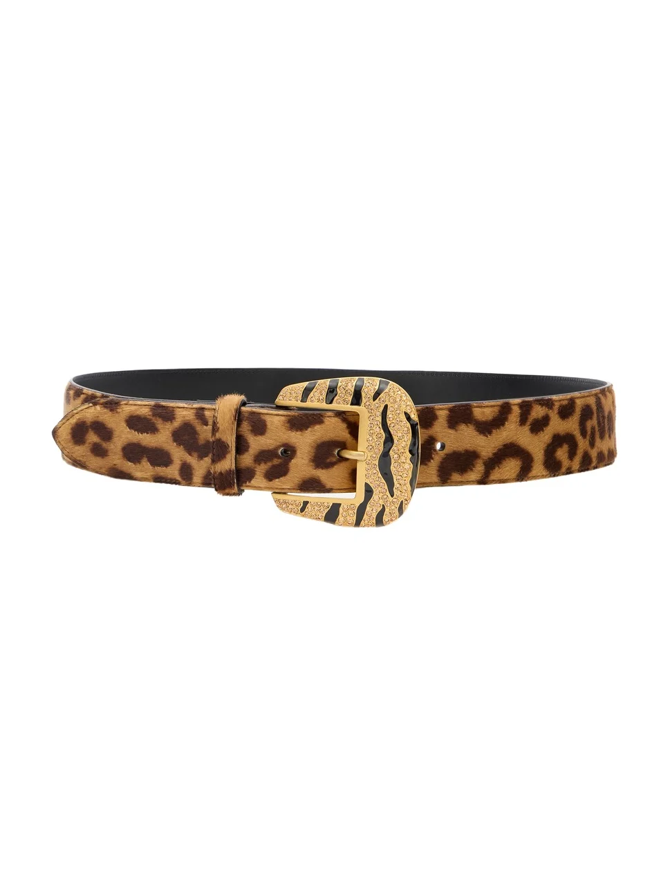 Leopard Belt With Bejeweled Buckle Leopard Belt With Bejeweled Buckle