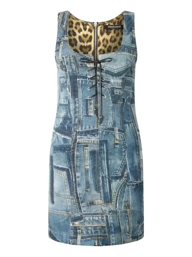 Roberto Cavalli Patchwork Capsule Collection Short Dress