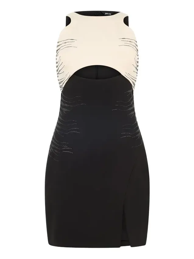 Two-Tone Mini Dress With Cut-Out Two-Tone Mini Dress With Cut-Out