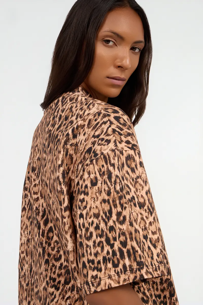 Roberto Cavalli Cotton T-shirt with Leopard Skin Print | Thumbnail 6