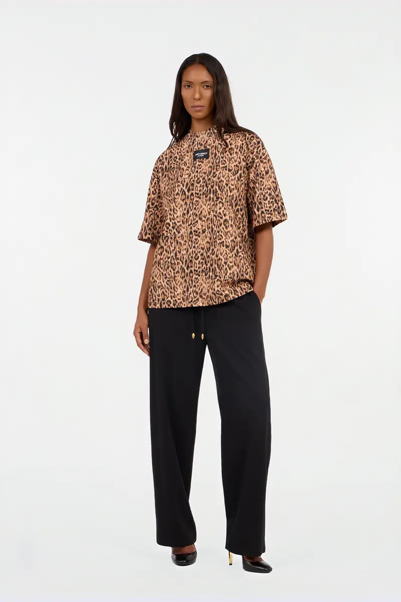 Roberto Cavalli Cotton T-shirt with Leopard Skin Print | Thumbnail 7