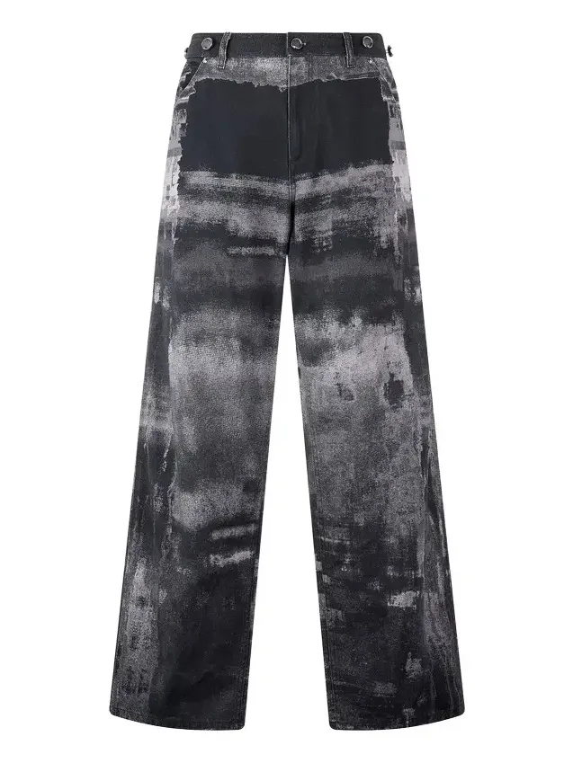 Pure Cotton Pants With A Used Effect Pure Cotton Pants With A Used Effect