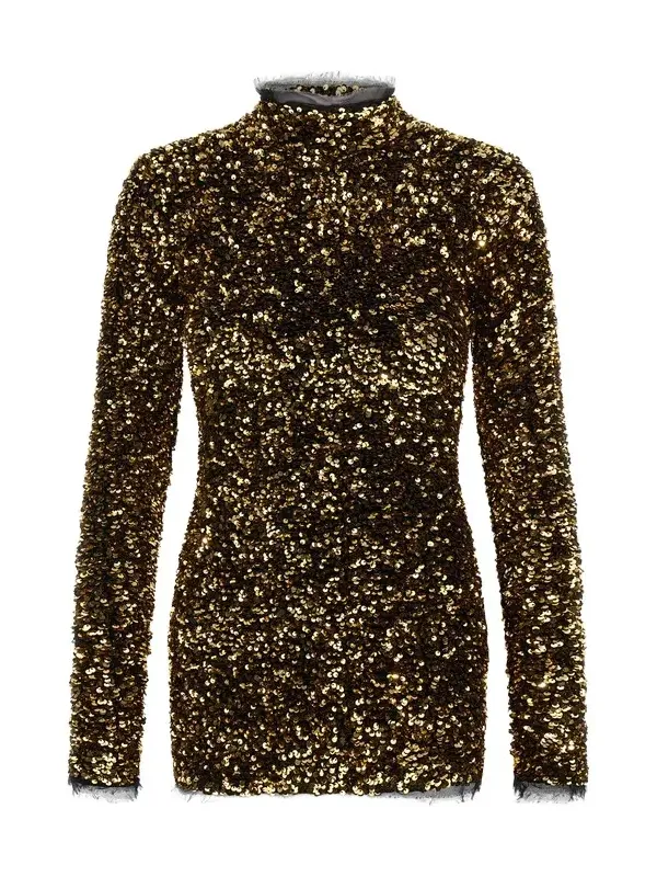 Gold Sequin Mini Dress