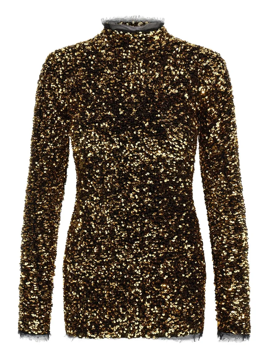 Roberto Cavalli Gold Sequin Mini Dress