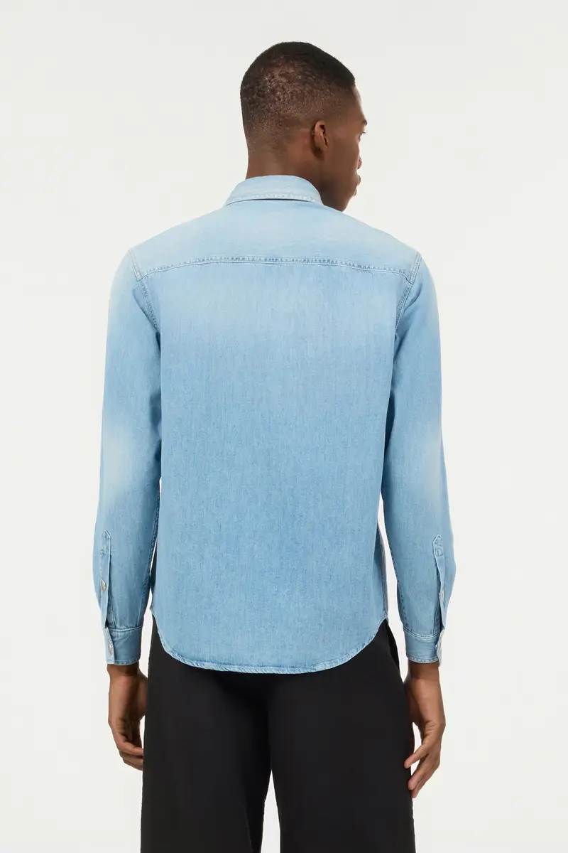 Roberto Cavalli Denim Shirt With Mirror Snake Monogram | Thumbnail 3 Roberto Cavalli Denim Shirt With Mirror Snake Monogram | Thumbnail 3