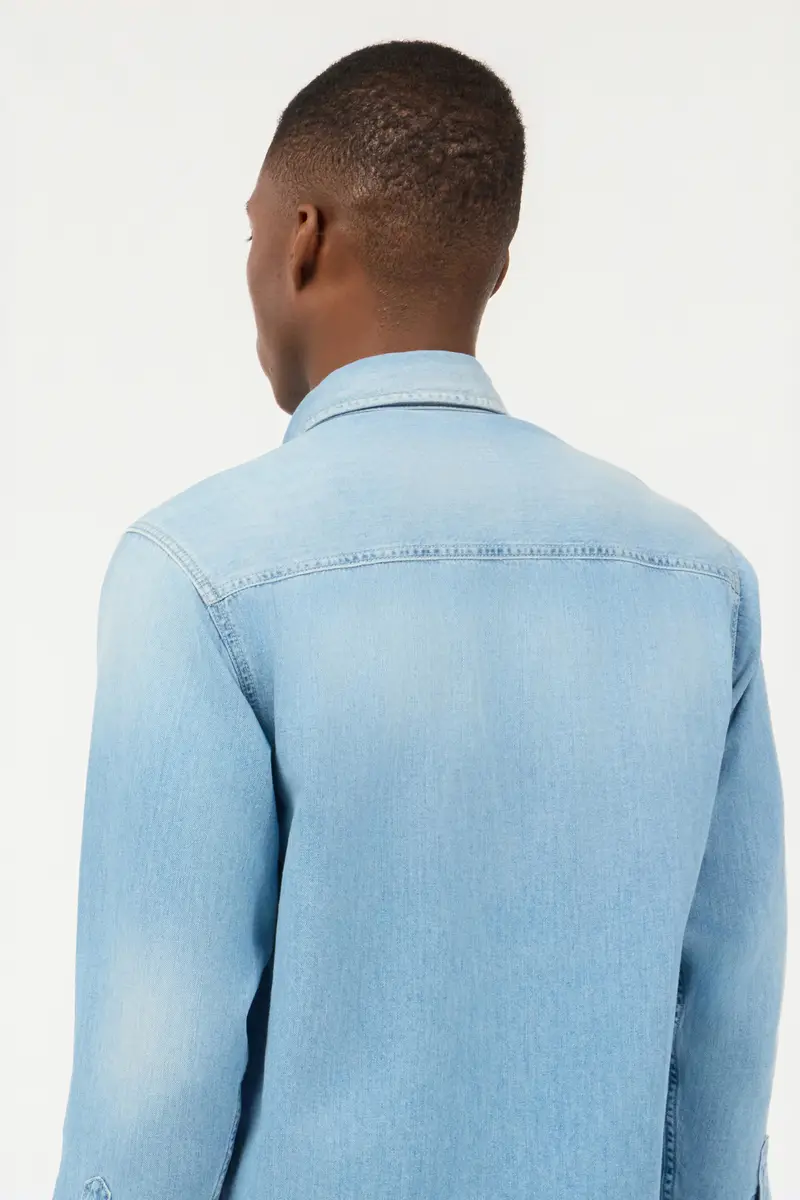 Roberto Cavalli Denim Shirt With Mirror Snake Monogram | Thumbnail 6 Roberto Cavalli Denim Shirt With Mirror Snake Monogram | Thumbnail 6