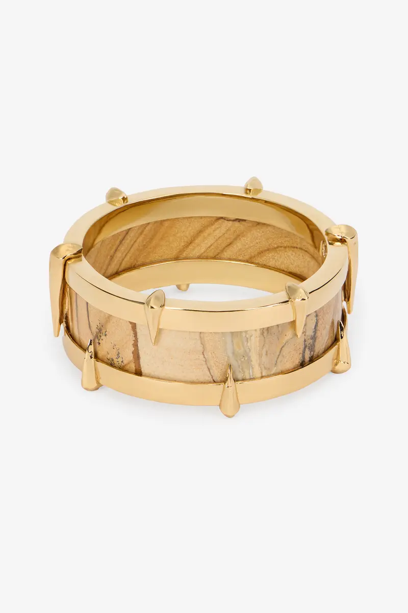 Roberto Cavalli Gold-Tone Bracelet With Semiprecious Stone And Spikes | Thumbnail 3