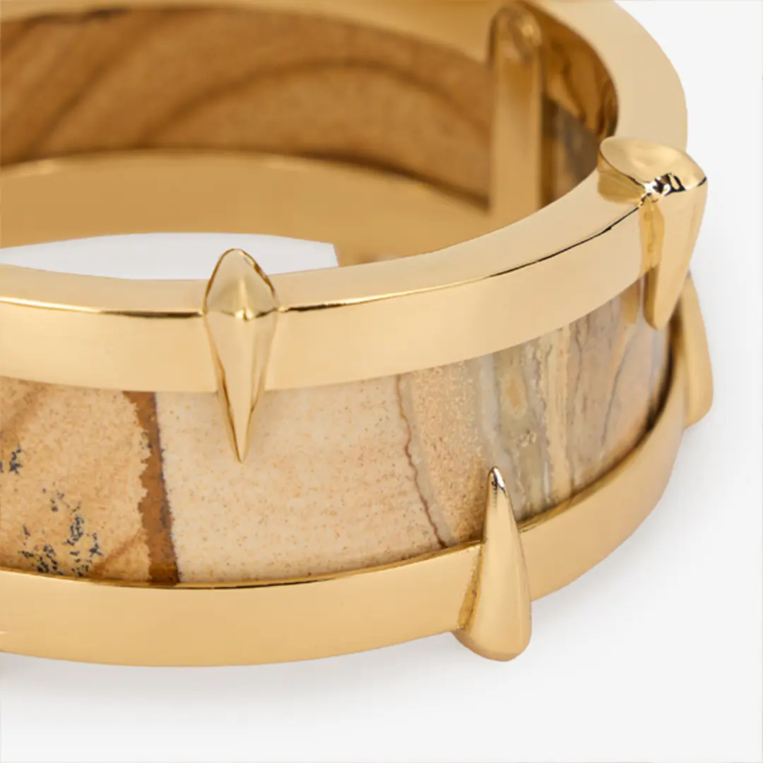 Roberto Cavalli Gold-Tone Bracelet With Semiprecious Stone And Spikes | Thumbnail 4