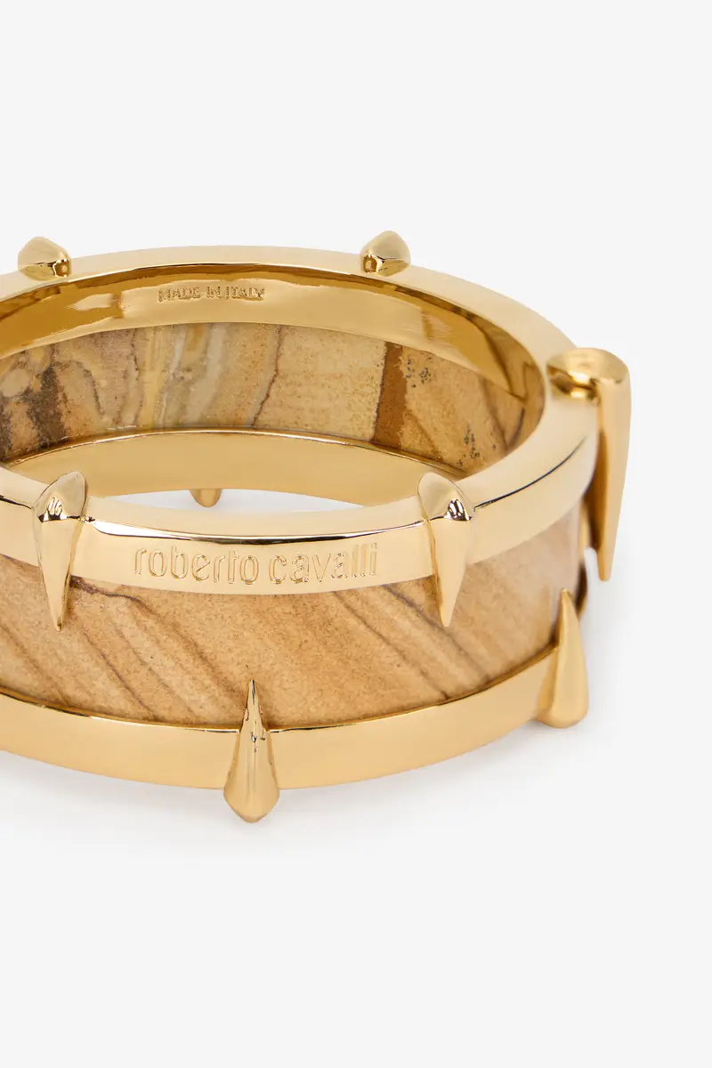 Roberto Cavalli Gold-Tone Bracelet With Semiprecious Stone And Spikes | Thumbnail 5