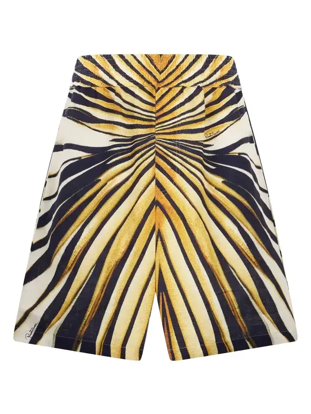 Ray Of Gold Print Linen Bermuda Ray Of Gold Print Linen Bermuda