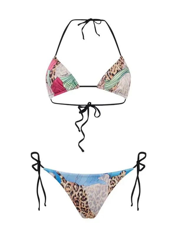 Multicolor Flower Print Bikini