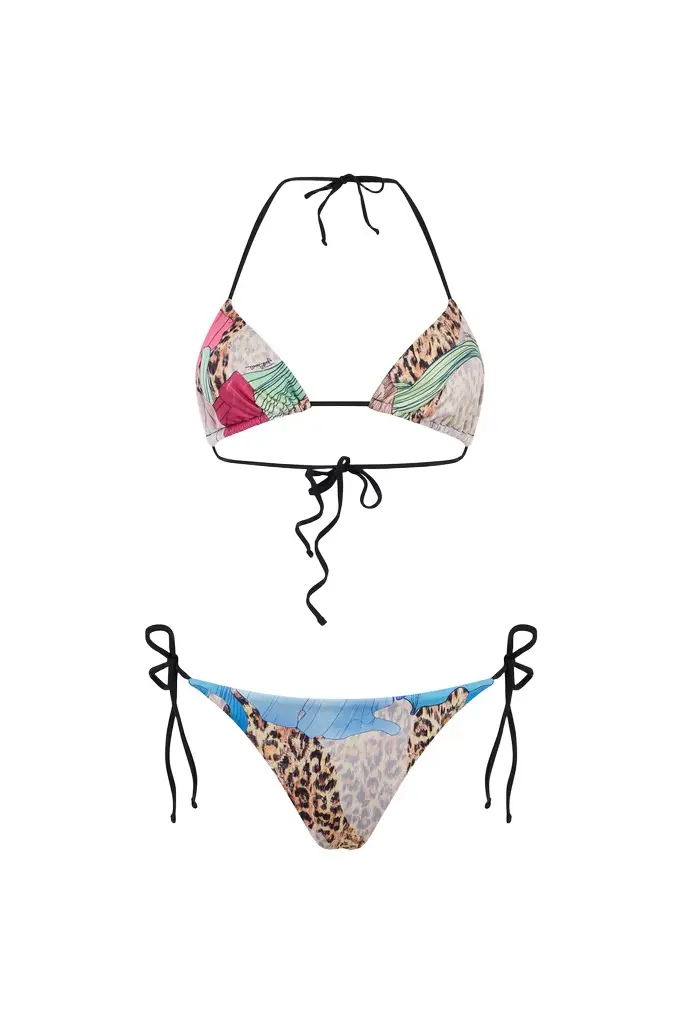Multicolor Flower Print Bikini Multicolor Flower Print Bikini