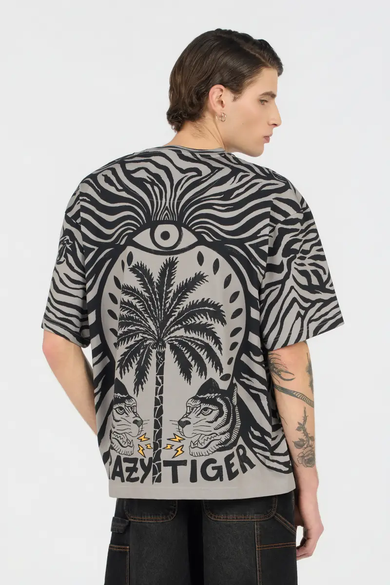 Roberto Cavalli Natural Barb Black Print T-shirt | Thumbnail 3