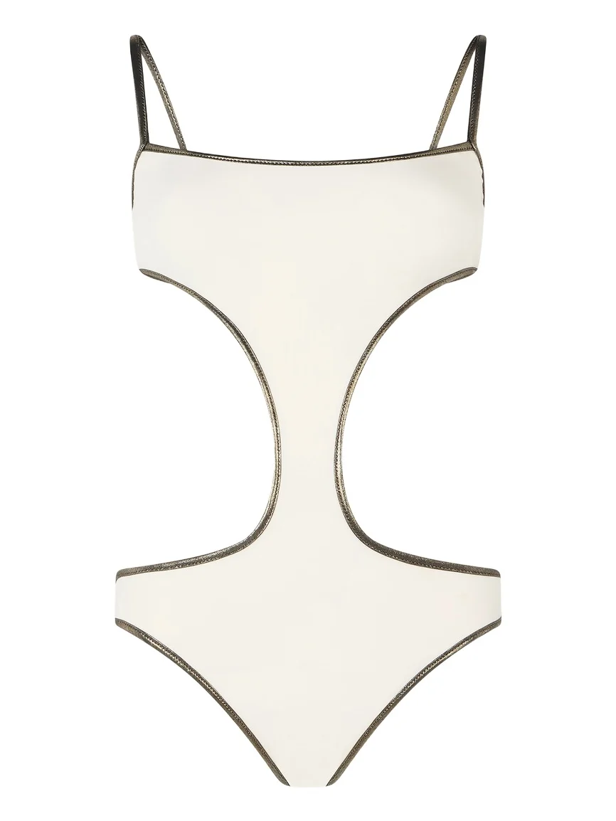 Roberto Cavalli Brown One-piece Swimsuit with Cut-out