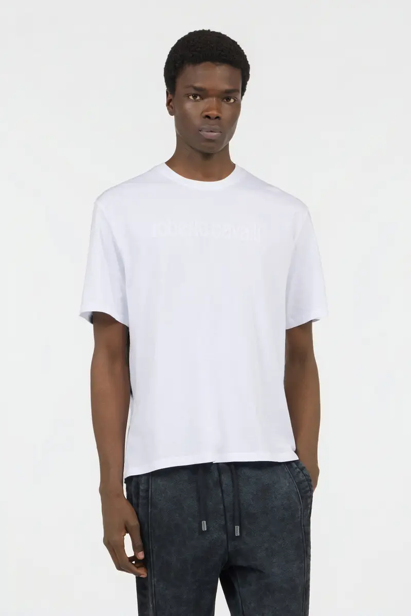 Roberto Cavalli White T-shirt With Embroidered Logo | Thumbnail 2