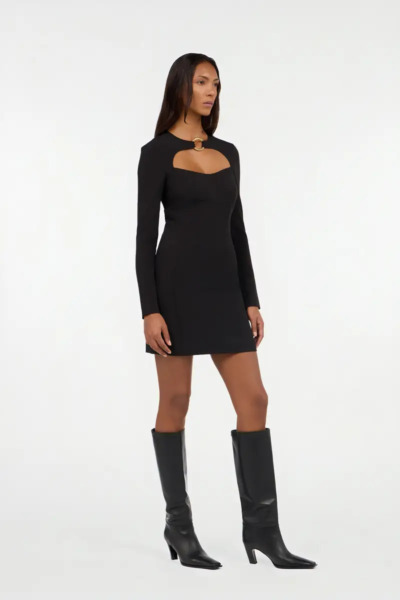 Roberto Cavalli Short dress with long sleeves and cut-out | Thumbnail 2 Roberto Cavalli Short dress with long sleeves and cut-out | Thumbnail 2