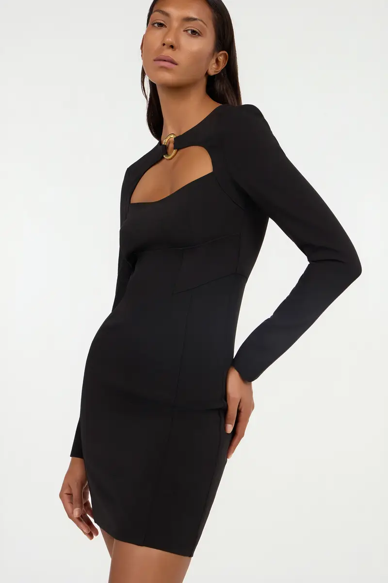 Roberto Cavalli Short dress with long sleeves and cut-out | Thumbnail 5 Roberto Cavalli Short dress with long sleeves and cut-out | Thumbnail 5