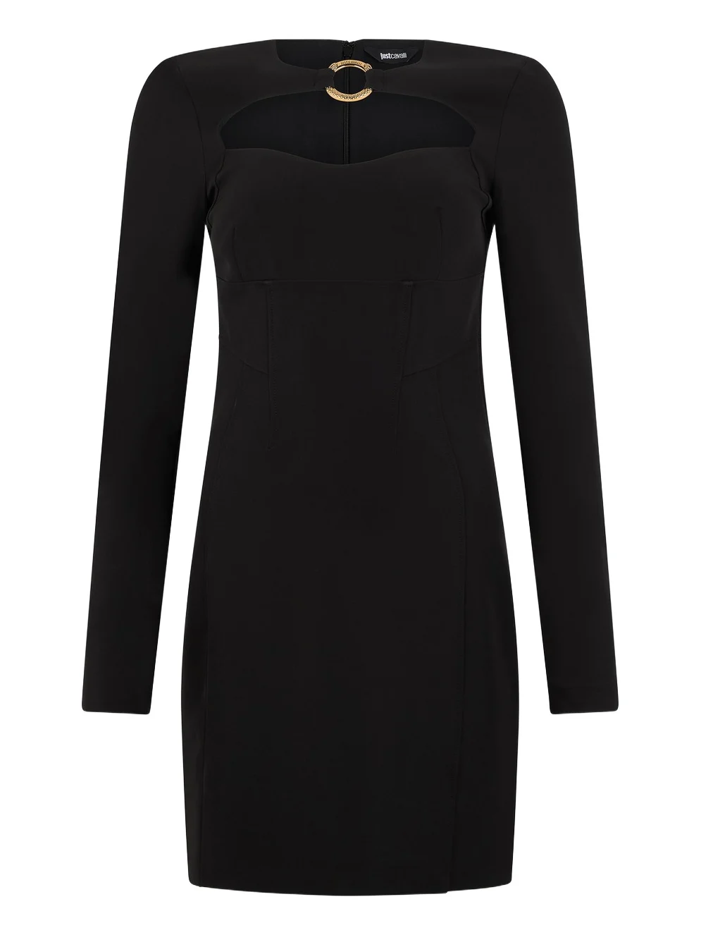 Roberto Cavalli Short dress with long sleeves and cut-out