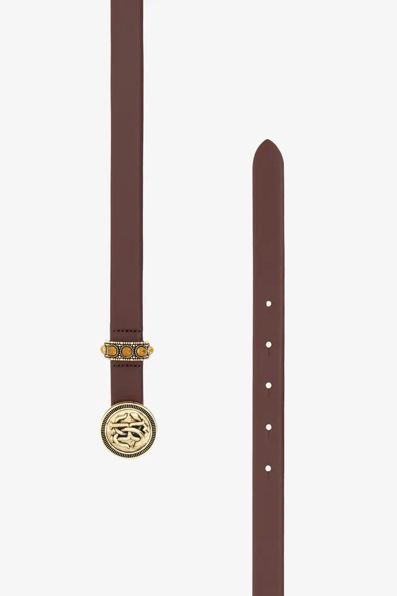 Roberto Cavalli Brown Leather Belt with Monogram RC | Thumbnail 2