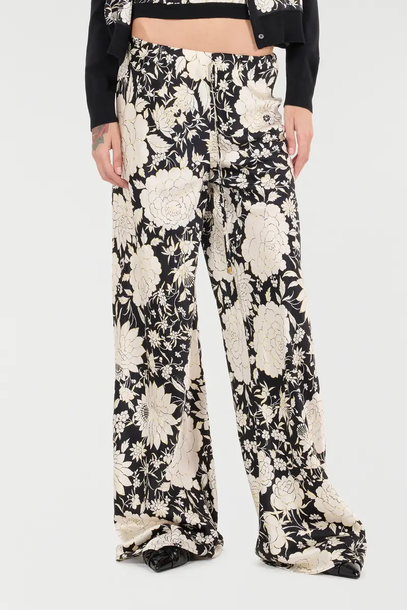 Roberto Cavalli Pure Silk Pants With Floral Print | Thumbnail 2 Roberto Cavalli Pure Silk Pants With Floral Print | Thumbnail 2