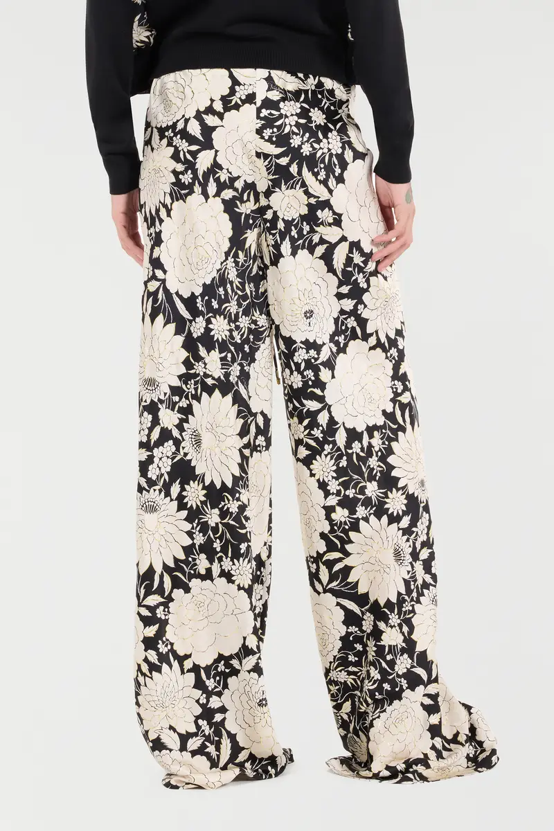 Roberto Cavalli Pure Silk Pants With Floral Print | Thumbnail 3 Roberto Cavalli Pure Silk Pants With Floral Print | Thumbnail 3