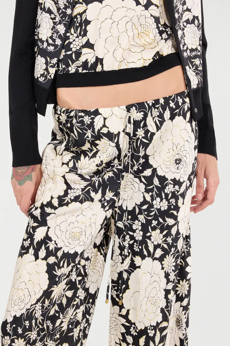 Roberto Cavalli Pure Silk Pants With Floral Print | Thumbnail 5 Roberto Cavalli Pure Silk Pants With Floral Print | Thumbnail 5