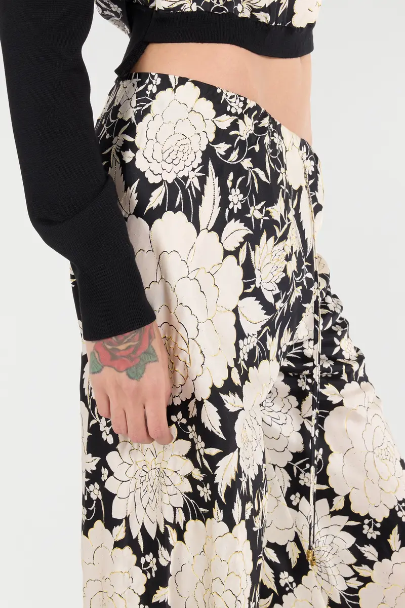 Roberto Cavalli Pure Silk Pants With Floral Print | Thumbnail 6 Roberto Cavalli Pure Silk Pants With Floral Print | Thumbnail 6