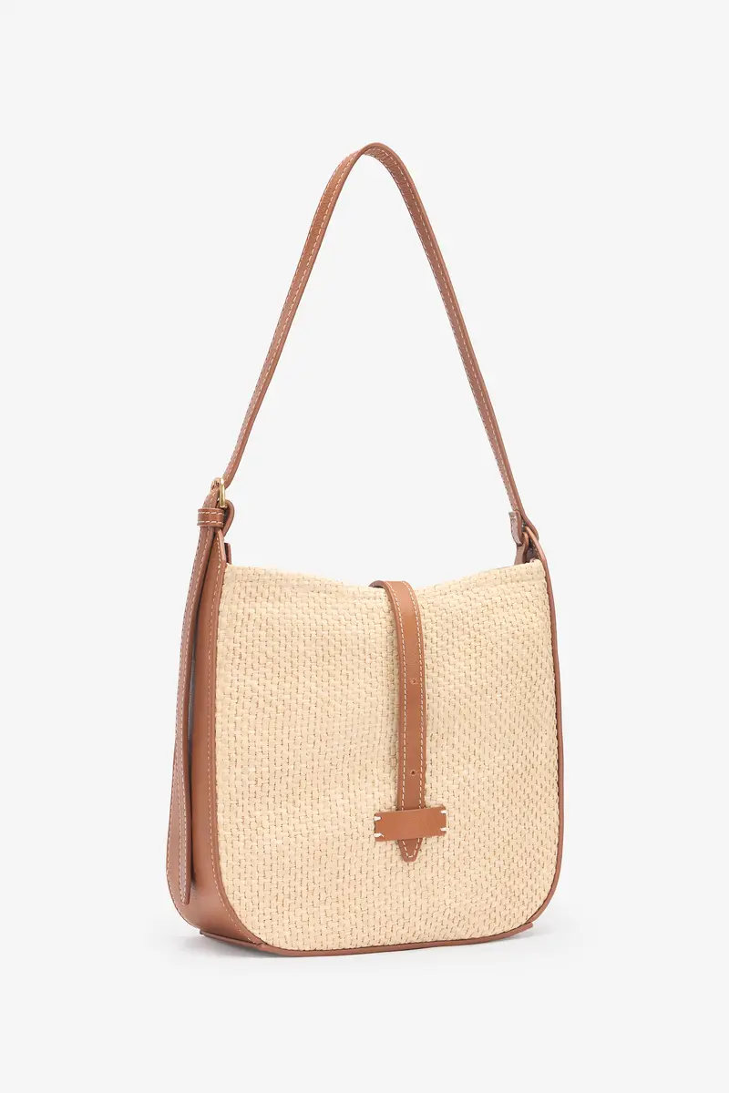 Roberto Cavalli Beige Woven Medium Shoulder Bag | Thumbnail 5 Roberto Cavalli Beige Woven Medium Shoulder Bag | Thumbnail 5