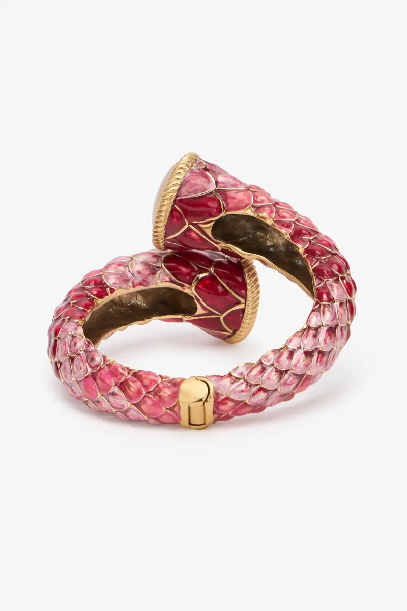 Roberto Cavalli Pink Enameled Scales Wrap Bracelet | Thumbnail 3 Roberto Cavalli Pink Enameled Scales Wrap Bracelet | Thumbnail 3