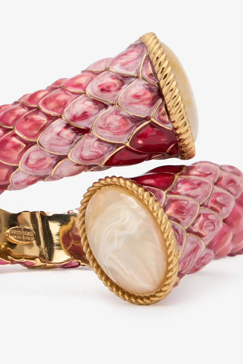 Roberto Cavalli Pink Enameled Scales Wrap Bracelet | Thumbnail 5 Roberto Cavalli Pink Enameled Scales Wrap Bracelet | Thumbnail 5