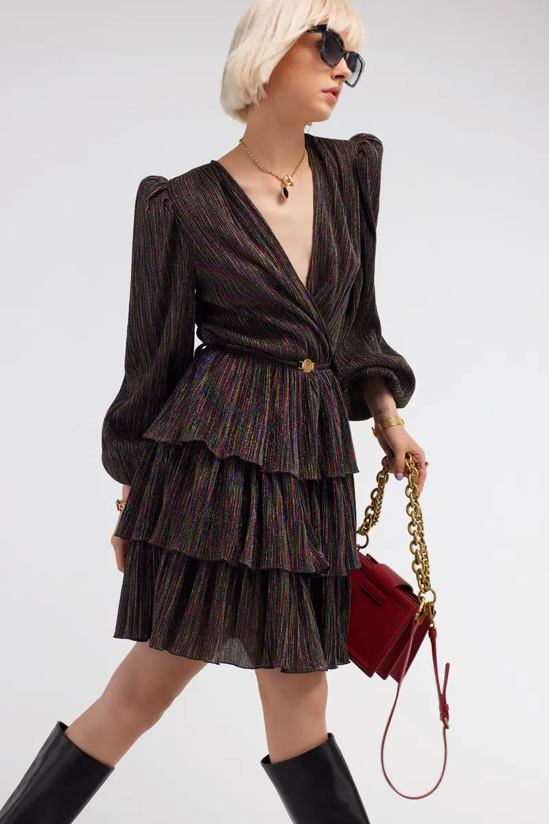 Roberto Cavalli Midi Dress with Flounces | Thumbnail 4
