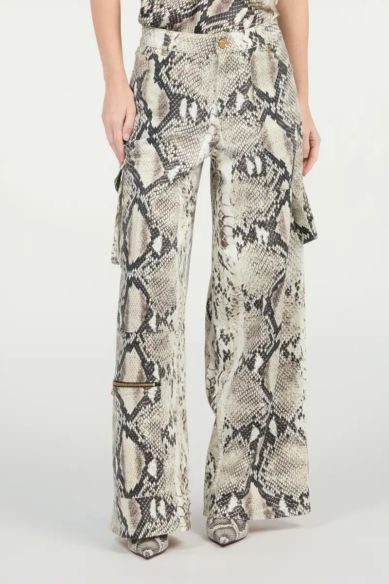 Roberto Cavalli Rock Cargo Jeans With Python Print | Thumbnail 2 Roberto Cavalli Rock Cargo Jeans With Python Print | Thumbnail 2