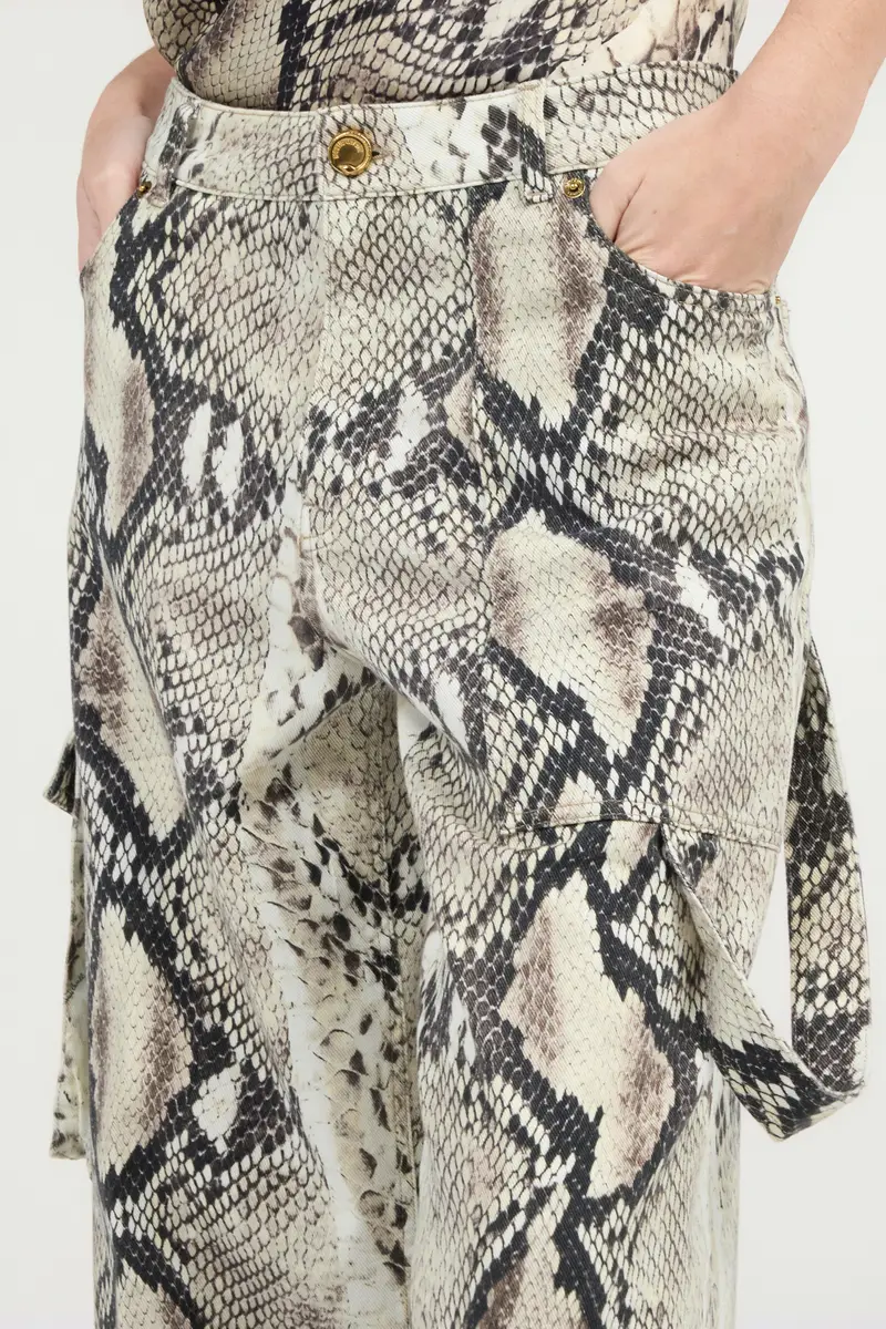 Roberto Cavalli Rock Cargo Jeans With Python Print | Thumbnail 5 Roberto Cavalli Rock Cargo Jeans With Python Print | Thumbnail 5