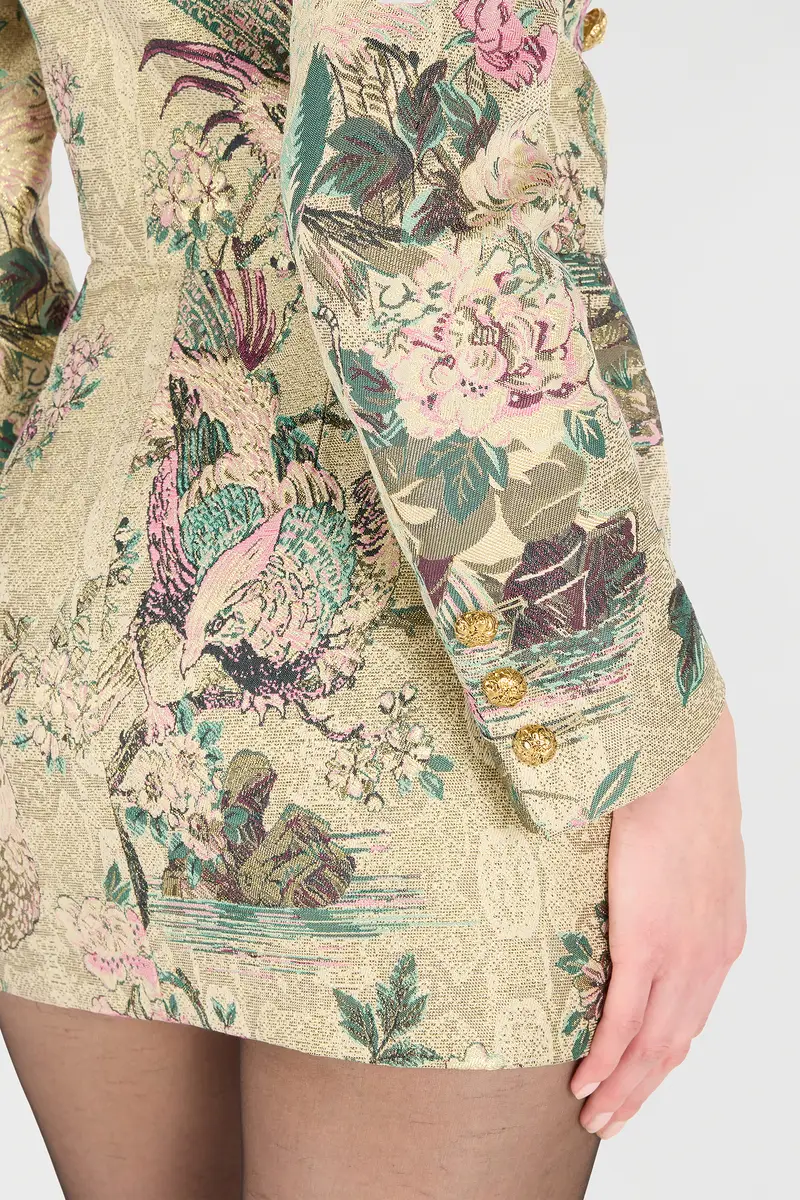 Roberto Cavalli Cropped Jacket With Oriental Bird Print | Thumbnail 5 Roberto Cavalli Cropped Jacket With Oriental Bird Print | Thumbnail 5