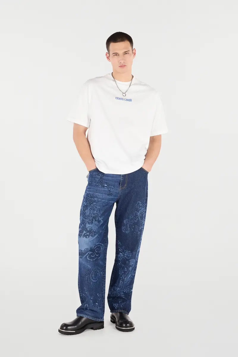 Roberto Cavalli Cotton T-Shirt With Dragon And Logo | Thumbnail 7 Roberto Cavalli Cotton T-Shirt With Dragon And Logo | Thumbnail 7