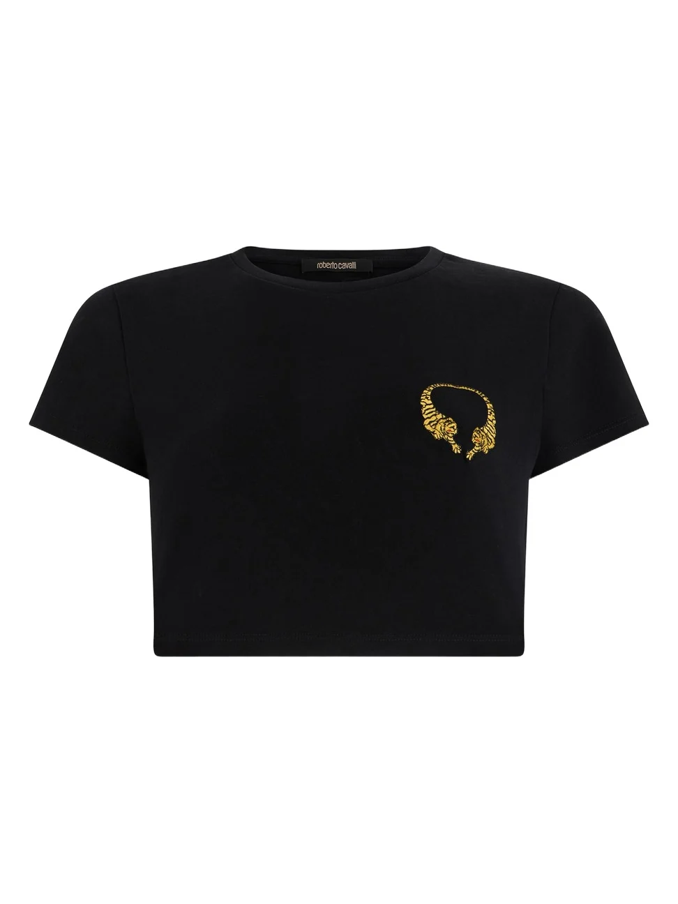 Roberto Cavalli Cotton Crop Top with Tigers