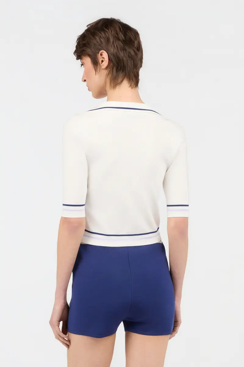 Roberto Cavalli White Knit Crop Top | Thumbnail 3